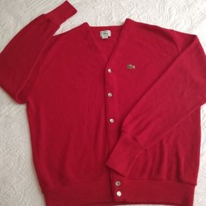 Vintage Bright red XL Lacoste button down cardigan